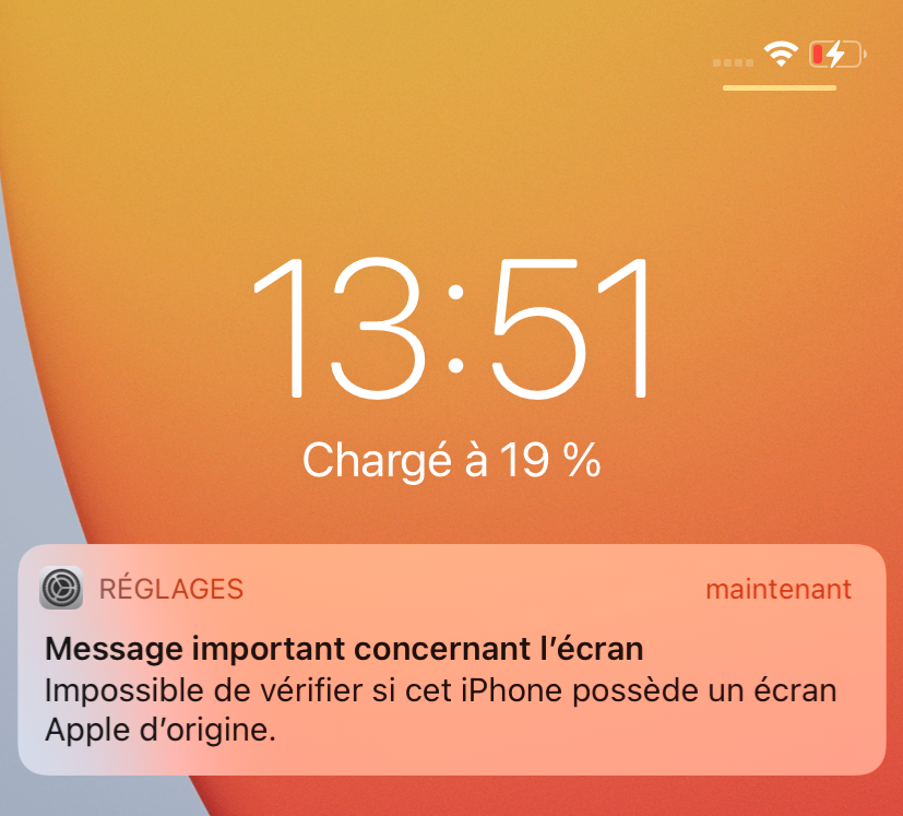 Message alerte Apple
